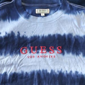 Guess LA Los Angeles Tie Dye Striped Tee Large
